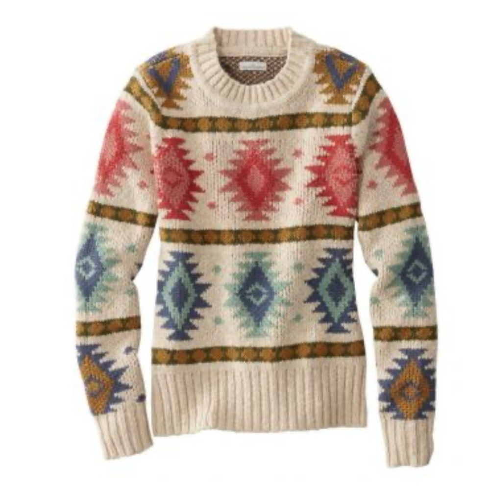 L.L. Bean Signature Southwest Aztec Print Sweater